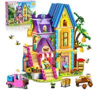 HOGOKIDS Maison d’Apiculture et de Boulangerie avec Lumière LED - Set de Construction 1084PCS Friends Filles, Jeu d’Imitation, Cadeau d’Anniversaire ou de Noël pour Enfants Filles Garçons 8-12+ Ans