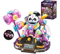HOGOKIDS Panda Mécha à Construire 618 Pièces, Kit de Construction avec Blocs Phosphorescents, Décoration, Dès 6 Ans