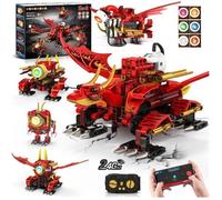 HOGOKIDS Robot Dragon RC 5-en-1 LED 354 Pièces - Jouet de Construction Télécommandé, Effets Lumineux, Cadeau Enfant 6+ Ans