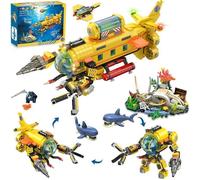 HOGOKIDS Sous-marin 3-en-1 LED - Jouet de Construction Éducatif Robot Transformable, Set Océan Cadeau Enfant 6+ ans