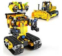 HOGOKIDS Technik Robot Télécommandé pour Enfants - 730 Pièces Bulldozer 2-en-1 avec App Programmable G
