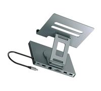 hogtnd 2 supports rotatifs de type C pour ordinateur portable avec adaptateur PD100 W Gigabit port réseau 3,5 mm pliable en aluminium Dissipation de la chaleur Design Type C Support rotatif Station