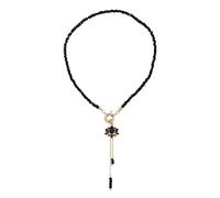 hogtnd Accessoire de mode Collier en pierre florale en chaîne de clavicule en alliage Option de parfaite pour les occasions spéciales Collier floral et en pierre digne d ' un