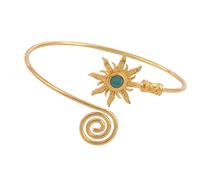 hogtnd Bracelet solaire vintage orné de turquoise, fermeture réglable pour un ajustement personnalisé, construction robuste en différentes montures, couleur turquoise, taille unique, comme décrit