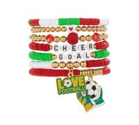 hogtnd Bracelets de football avec breloque sportive et design élastique confortable pour joueurs et supporters sur le thème du football, One Size, Comme décrit