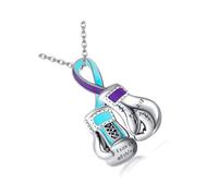 hogtnd Collier à breloques avec de boxe de force féminine, symbole de puissance et de force, chaîne de cou pour tenues de sport ou de bureau, de soutien pour