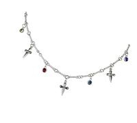 hogtnd Collier tendance avec croix gothique avec zircon, chaîne en acier titane pour un usage quotidien et les fêtes