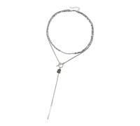 hogtnd Ensemble de colliers géométriques en alliage de verre, fer et diamant noir, pour un usage quotidien et des occasions spéciales, ensemble de colliers diamants, bijoux punk, m, comme décrit