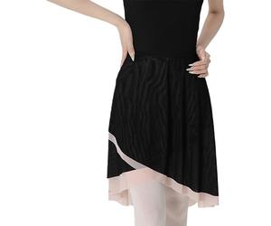 hogtnd Jupe de danse en Nylon respirant, taille intégrée, nouée, Double couche, pratiques de Ballet pour de longues pratiques