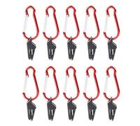 hogtnd Lot de 10 pinces crocodiles coupe-vent pour serrer la poignée de verrouillage avec mousqueton pour camping, tente, auvents, bâches