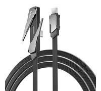 hogtnd Lot de 2 câbles de données tressés en alliage de zinc avec support pliable pour visionner 120 cm USB C câble de connexion renforcé