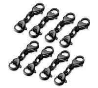 hogtnd Lot de 8 fermoirs mousquetons doubles - Petits colliers et rallonges de bracelet - Connecteurs à griffes - Fermoir d'extension de bijoux - Fermoir mousqueton facile à utiliser - Métal, taille