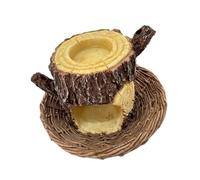 hogtnd Mangeoire en résine pour oiseaux en forme de souche d'arbre pour observer facilement les oiseaux en plein air