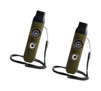 hogtnd Outil multifonction de survie 7 en 1 pour camping, randonnée, chasse, pêche, sifflet d'urgence de sécurité, sifflet avec cordon tour de cou, sifflet d'extérieur avec boussole