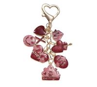 hogtnd Porte-clés à paillettes en forme de cœur avec pampilles papillon - Accessoire pratique pour sacs et sacs à main - Décoration de sac léger, E