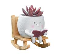 hogtnd Pots de fleurs créatifs avec visages souriants et balançoires - Pots de fleurs pour plantes grasses - Décoration d'intérieur