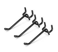 Hogurity Lot de 80 crochets pour panneau perforé extra épais de 10,2 cm, crochets noirs très résistants de 6,35 mm, accessoires pour garage, cuisine, salle de sport, organisateur mural de magasin