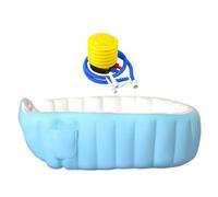 Hogvinnatil Baignoire Gonflable Bébé,Baignoire Soufflée Pour Bébé Avec Pompe À Pied - Bassin de Douche Pliable Antidérapant pour Âgés de 2 Ans et Plus Fille et Fils