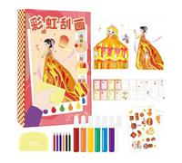 Hogvinnatil Cahier à gratter, matériel Artistique pour 6-8 Ans | Carte à gratter Faite à la Main Art Arc-en- | Set de Peinture pour, Carte Postale Arc-en- pour Le