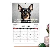 Hogvinnatil Calendrier pour chiens - Calendrier planificateur familial - Organiseur 2026 pour chiens qui travaillent pour la planification de la maison, l'organisation, le bureau, la famille, l'école