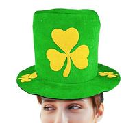 Hogvinnatil Chapeaux de la Saint-Patrick,Chapeau vert de lutin, Chapeau de cylindre vert pour les vacances, Chapeau de cylindre pour la Saint-Patrick Costume de lutin, chapeau vert avec