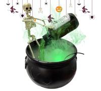 Hogvinnatil Chaudron décoratif Halloween - Chaudron de sorcière avec squelette pour décoration d'Halloween | Générateur de brouillard saisonnier terrifiant pour table, étagère, cheminée
