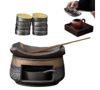 Hogvinnatil Chauffe-Théière Fonctionnant avec Une Bougie | Brûleur en Céramique Doté d'un Support à Bougie,Diffuseur d'Huiles Essentielles - Idéal pour la Maison Le Salon la Salle à Manger l'Hôtel Le