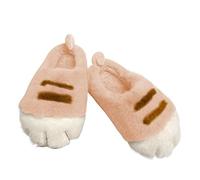 Hogvinnatil Chaussons de chat de dessin animé, pantoufles de chat pour femme, chaussons en peluche drôles avec chat de dessin animé | Chaussons chauds respirants et légers pour la salle, rose, 36 EU