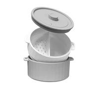 Hogvinnatil Cuit-Vapeur Micro-Ondes pour la Cuisson - Double Couche Résistant à la Chaleur,Casserole Vapeur pour Légumes Micro-Ondes - Pour Friteuse à Air Réfrigérateur Aliments Bébé Pâtes Préparation