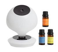 Hogvinnatil Diffuseur de Parfum pour Voiture | Brumeur Assainissant De Voyage | Diffuseur de Parfum Humidificateur Auto pour Camion et Véhicule, Forme Sphérique Blanche Compacte pour Intérieur