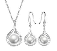 Hogvinnatil Ensemble de bijoux perles de mariée, ensemble de collier de perles | Bijoux à la mode - Boucles d'oreilles de collier de perles fausses pour les fêtes d'anniversaire pour les femmes, Fare