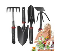 Hogvinnatil Ensemble d'outils de jardinage - Outil extracteur de mauvaises herbes 4X - Accessoires en acier inoxydable anticorrosion avec poignées ergonomiques antidérapantes pour travailler la terre