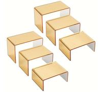 Hogvinnatil Étagère en Acrylique,Présentoirs Dorés pour Exposition | Organisateur 3 Tailles pour Cuisine, Boutique, Desserts Et Cupcakes - Rangement Élégant