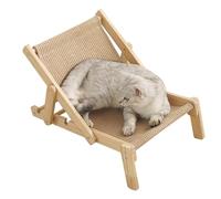 Hogvinnatil Fauteuil en sisal pour chats - Grattoir réglable avec plate-forme de repos, outils multifonctions pour aiguiser les ongles, pour animaux de compagnie en bois massif pour balcon, chambre à