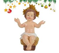 Hogvinnatil Figurine de l'enfant Jésus, sculpture de naissance de l'enfant Jésus en résine - Décoration de Noël catholique pour table, maison, église, familles à Noël