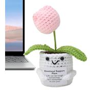 Hogvinnatil Fleur de Soutien émotionnel au Crochet, Support de au Crochet de Soutien émotionnel - à Tricoter avec Carte - Knitted Positive Inspirational Flower Crochet Doll, for Men