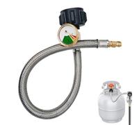 Hogvinnatil Flexible Régulateur Gaz pour Camping-Car, Tuyau à Gaz pour Mobile Home avec Manomètre Précis, 38 Cm Étanche Pour Espaces Étroits Fournitures De Cuisine Pour Camping Et Maisons Mobiles