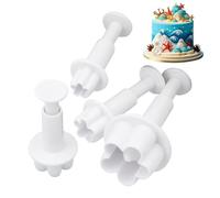 Hogvinnatil Fondant Cutter,4 Pièces Outils Fleurs Décoratifs Gâteau,Presse à Biscuits Fondant Pour Cuisson Et Décoration | Pour Enfants Noël Gâteau Gâteau Tarte Bonbons Chocolat