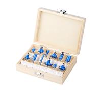 Hogvinnatil Fraises de Défonceuse pour le Travail du Bois - 12 Fraises en pour Bois avec Boîte de Rangement - Défonceuse pour 6 mm | pour Finition des Bords et Fabrication de Meubles