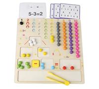 Hogvinnatil Jeu de perles en bois, tableau de mathématiques, pinces à épiler pour moteur fin - Puzzle interactif coloré en bois mathématique - Activités de tri pour enfants en classe et adultes à la