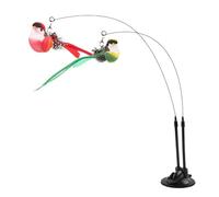 Hogvinnatil Jouet Canne À Chat | Interactive pour Chats,Ventouse Amovible Double Oiseaux à Gazouillis Jeu Interactif pour Chaton Jouer Seul Cadeau Anniversaire Renforcer Lien Maître-Animal