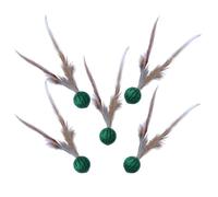 Hogvinnatil Jouet de Chat à Balle à Plumes, Jouet interactif de Balle de Chat, Pet ennuyé 5 pièces Boule Gonflable avec des Plumes, Accessoires de Divertissement de Chaton, Jouet Multifonctionnel