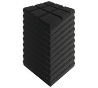 Hogvinnatil Lot de 10 panneaux d'amortissement du bruit, mousse absorbante sonore, 12 x 12 x 5 pouces haute densité résistant au feu pour la salle de séjour