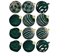 Hogvinnatil Lot de 12 boules de décoration suspendues, résistantes 6 cm pour arbre de Noël intérieur extérieur pour escalier garde-corps porche guirlande jardin chemin