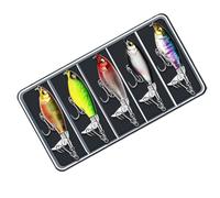 Hogvinnatil Lot de 5 leurres oscillateurs réalistes pour eau douce avec couleurs vives et leurres artificiels