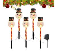 Hogvinnatil Lumières de Noël Pour Chemin Jardin | Lumières à Chaîne pour Noël,Décoration Extérieure En Forme De Bonhomme De Neige Réglable à Énergie Solaire - Pour Pelouse Patio Extérieur Jardin