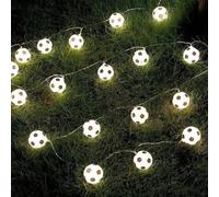 Hogvinnatil Lumières LED en forme de ballon de football | lumières de fête de 3 mètres pour extérieur, lampe décorative imperméable à 20 LED pour intérieur extérieur, mariage, plage, jardin, fêtes