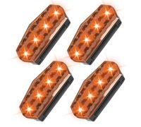 Hogvinnatil Lumières Stroboscopiques Solaires - Feu Clignotant de Sécurité Routière - 4 Feux d'Alarme LED pour Véhicules Motos Chantiers s et Sécurité Routière