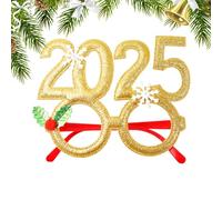 Hogvinnatil Lunettes décoratives de Noël 2025, accessoires pour cabines photo de fête de Noël, 2025 Décoration de montures de lunettes, pour une robe belle et belle pour des services