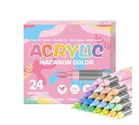 Hogvinnatil Marqueurs acryliques - 24 couleurs pour toile, à base d'eau avec pointe douce et résistante pour graffitis sur chaussures, travail du bois, tissu, design signalisation et Met